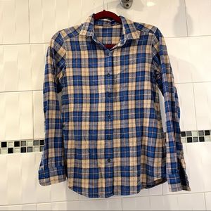 Uniqlo Plaid Shirt, Blue and Yellow Flannel